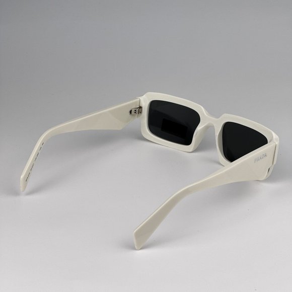 Prada PR27ZS 17K08Z Sunglasses Talc White Dark Grey Unisex Rectangle PR 27ZS - Picture 9 of 13